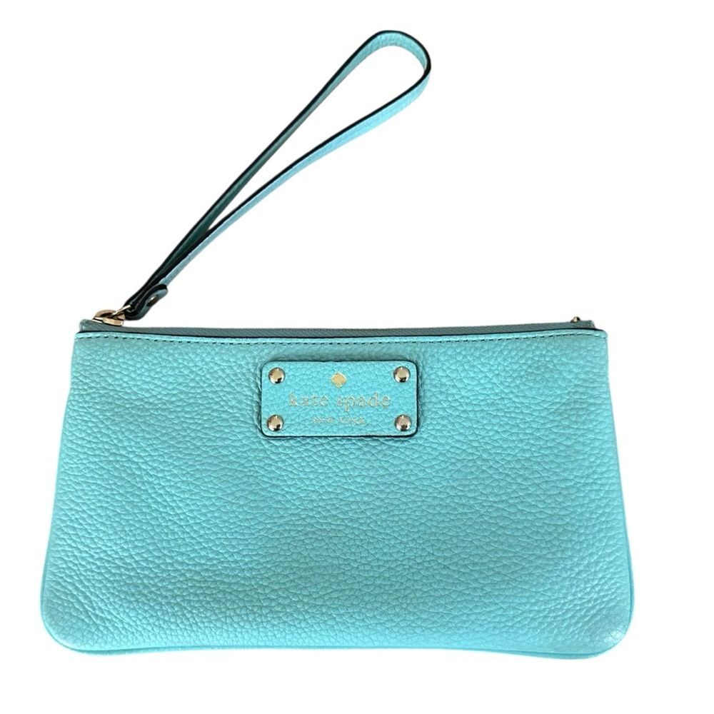 Kate Spade Chrissy Berkshire Wristlet Purse Wallet Blue Leather